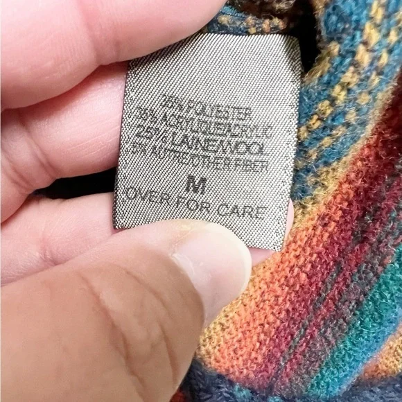 Signature Expressions Vintage Unisex Wool Blend Tribal Print Pocketed Vest Sz M - Picture 8 of 11